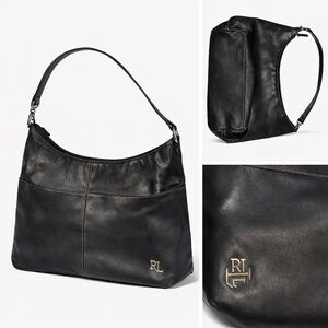 👜 Ralph Lauren Black Leather Shoulder Bag